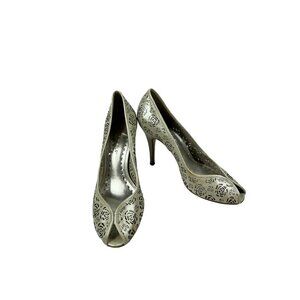 BCBG Girls Floral Design Metallic Heels